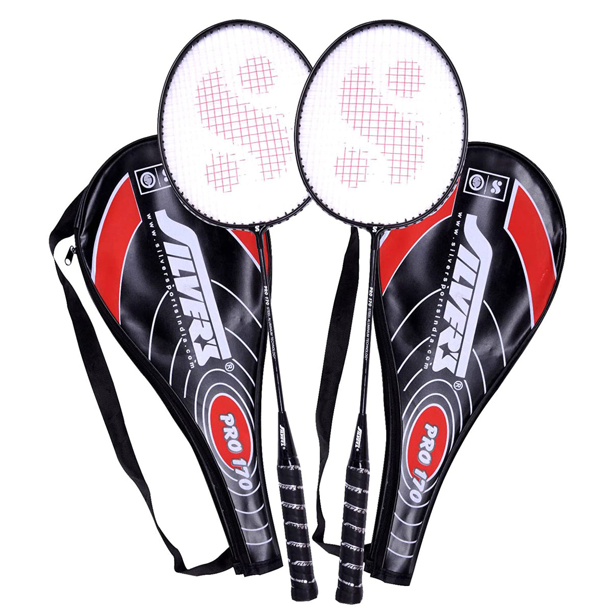 silvers white badminton racket set pro