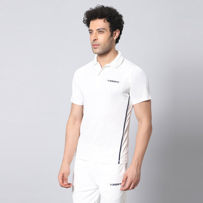 Virat Air-Mesh Cricket Whites Half Sleevs T-shirt
