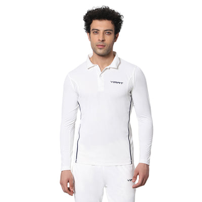 Virat Air-Mesh Cricket Whites Full Sleevs T-shirt