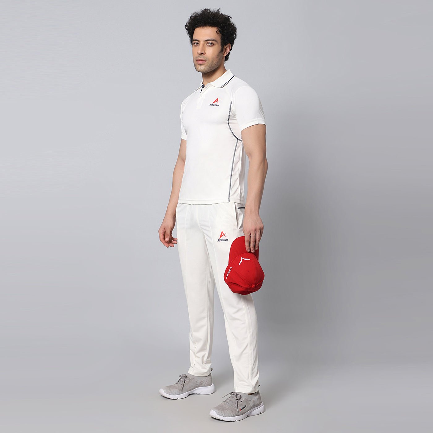 Athletive Air-Mesh Cricket Whites Half Sleevs T-shirt