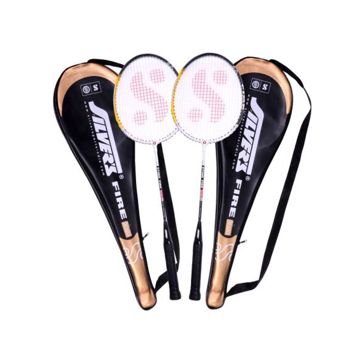 silvers white badminton racket fire