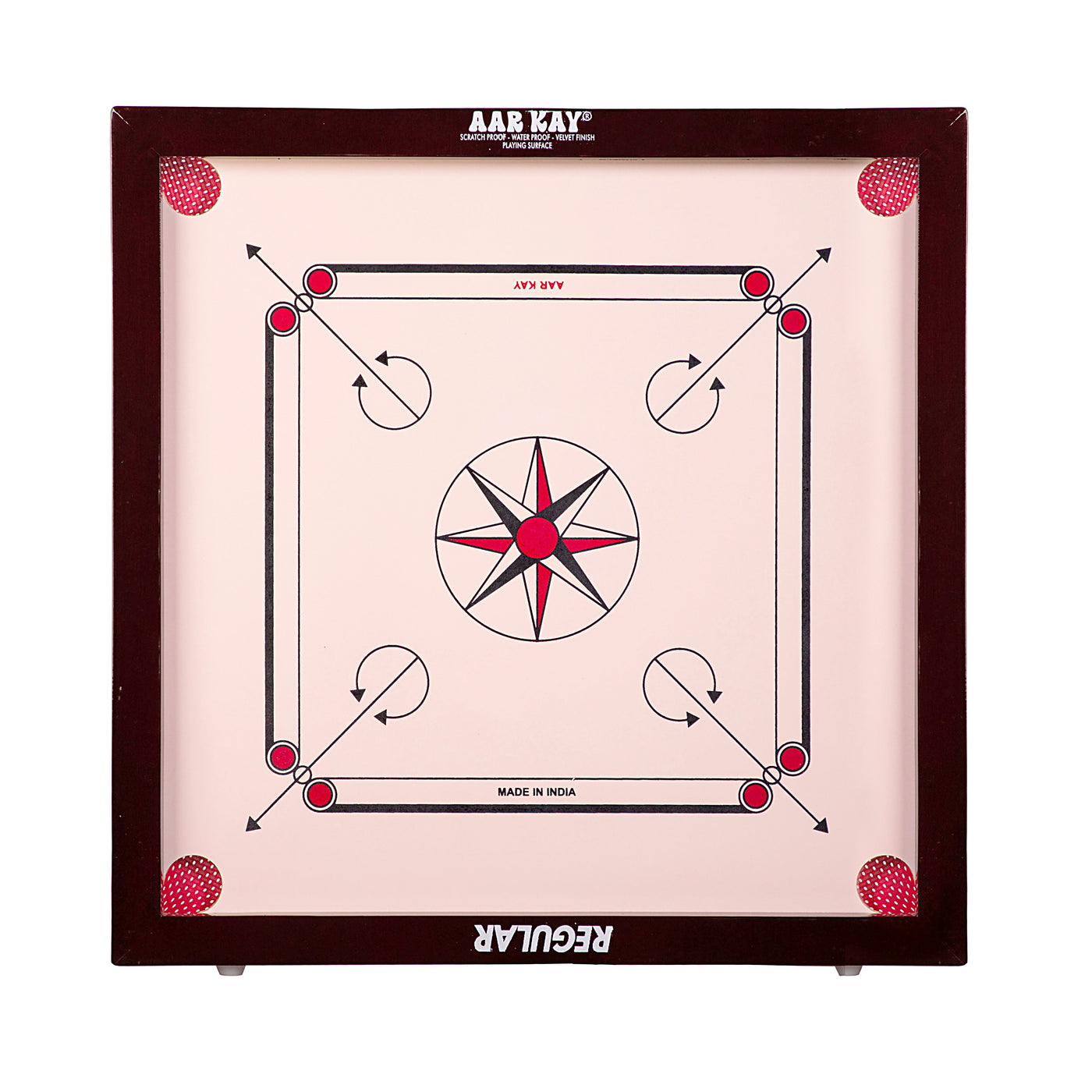 aarkay 24 inch wooden carrom board game red brown 