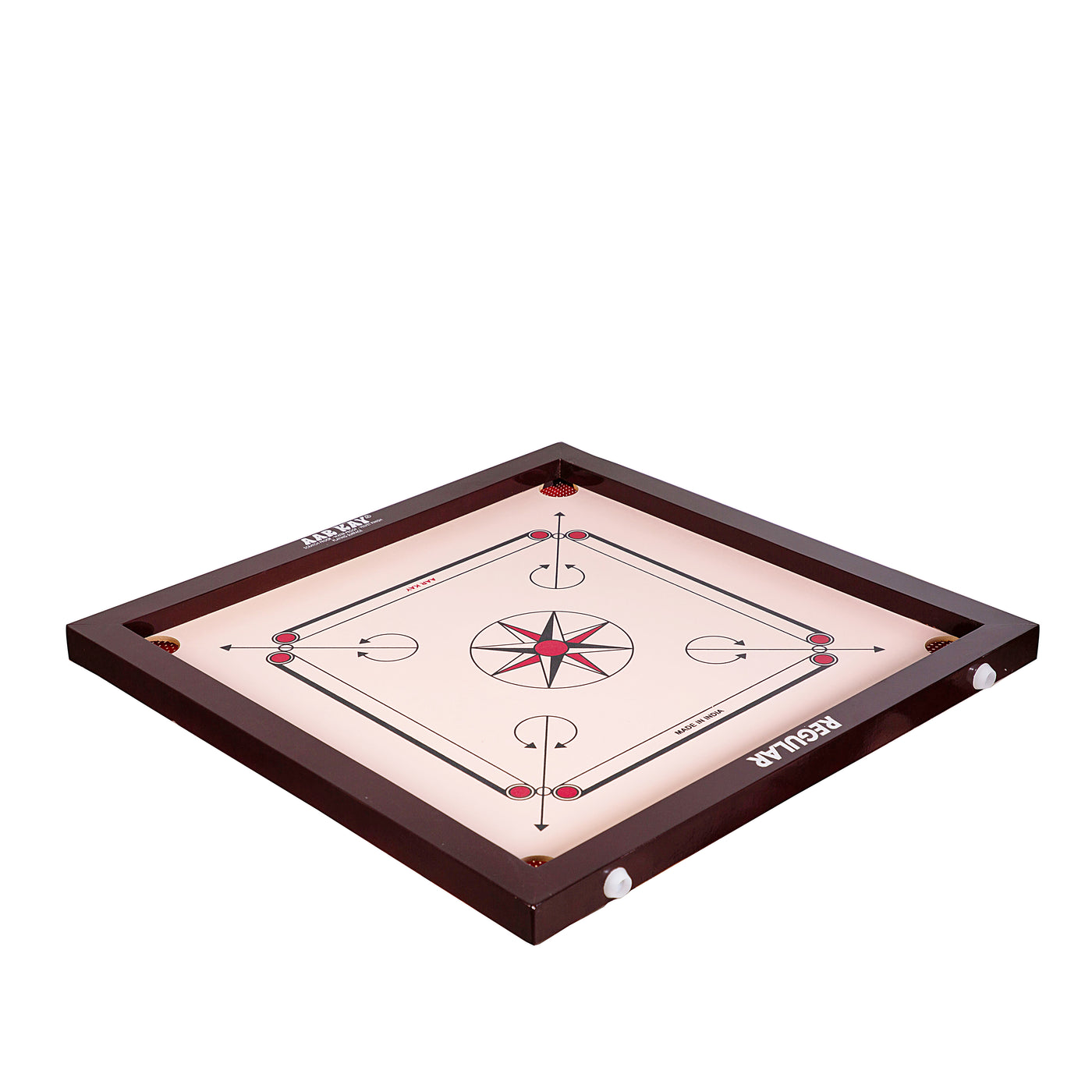 aarkay 24 inch wooden carrom board game red brown