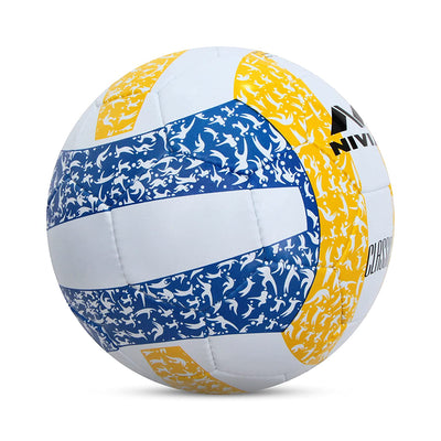 nivia white yellow blue volleyball 