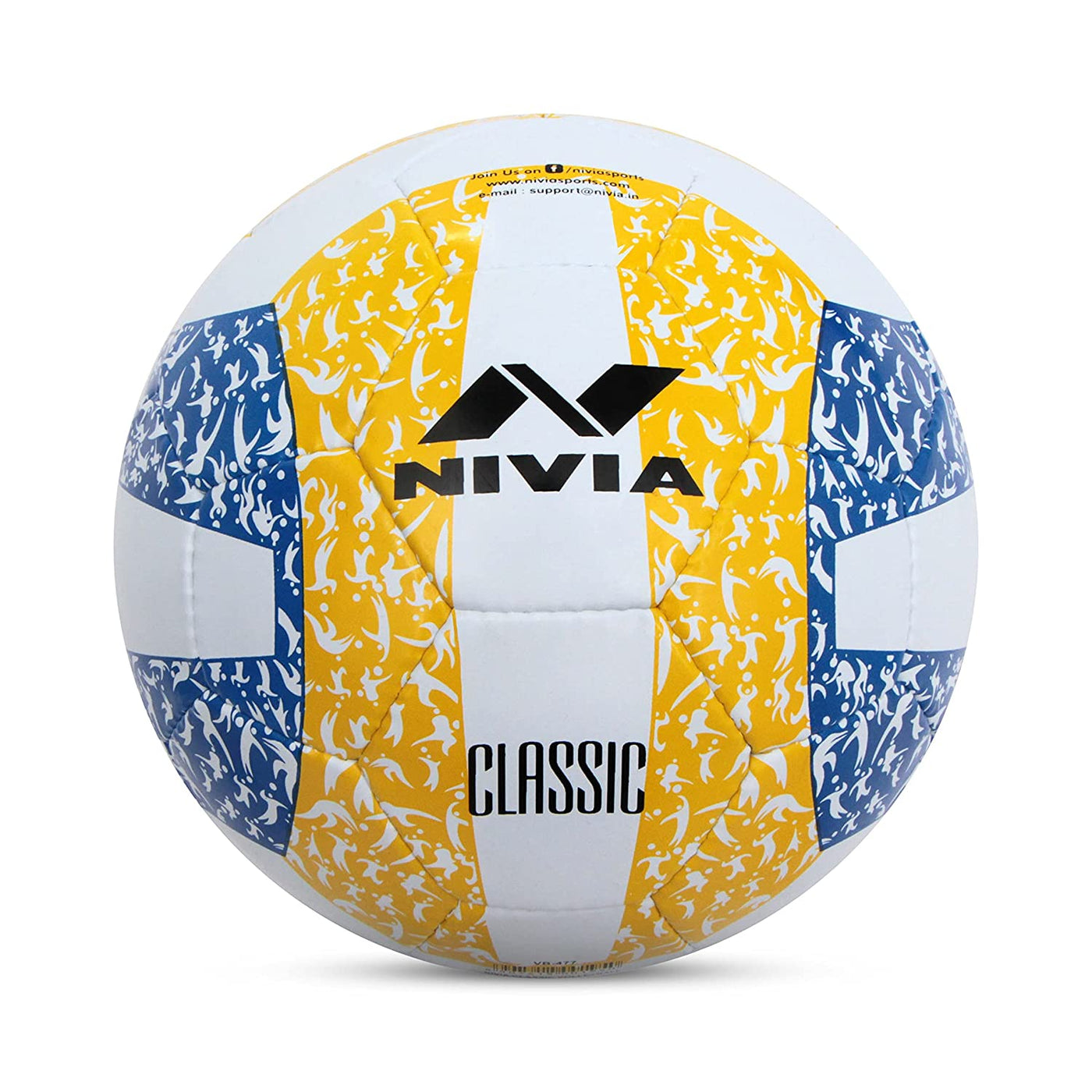 nivia white yellow blue volleyball 