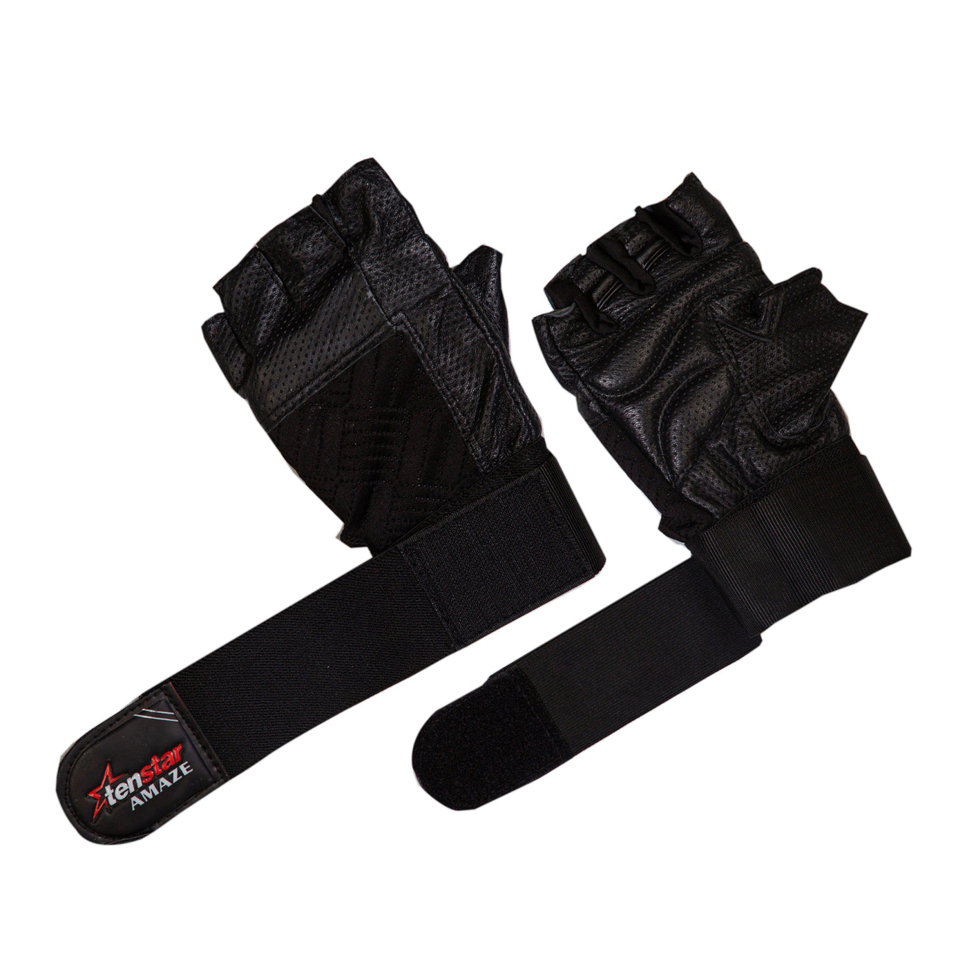 Tenstar Tenstar Amaze  Half Finger Gym Gloves - Black freeshipping - athletive Gym Gloves - Men athletive