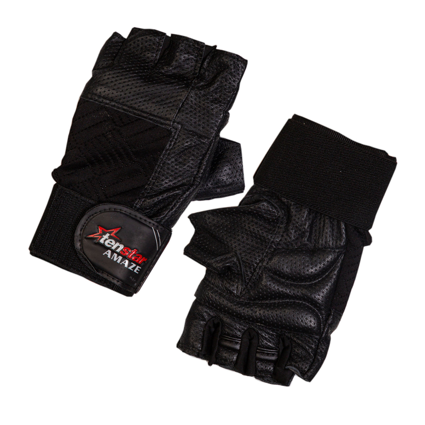 Tenstar Tenstar Amaze  Half Finger Gym Gloves - Black freeshipping - athletive Gym Gloves - Men athletive