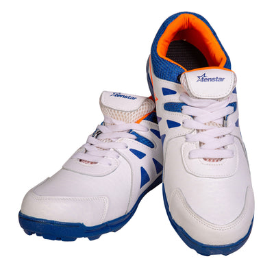 tenstar white orange cricket jogging sport shoes 
