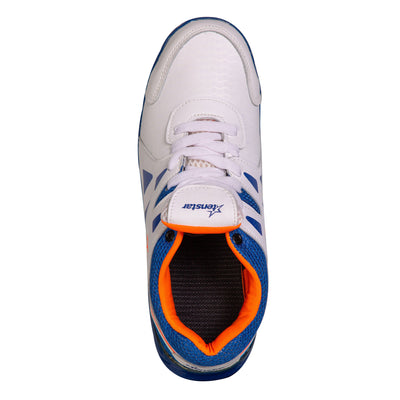 tenstar white orange cricket jogging sport shoes footwear