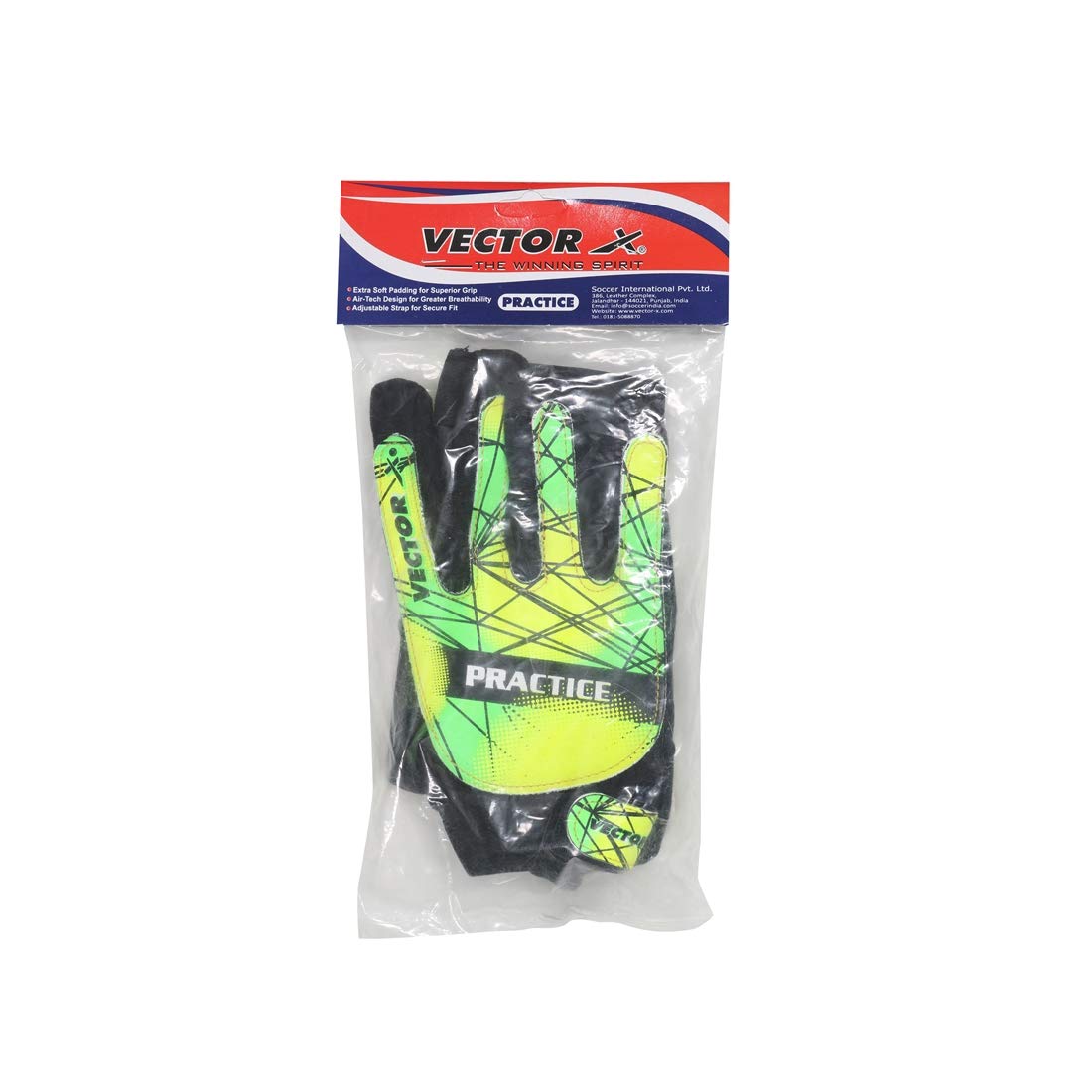 Vectorx yellow black practive goalkeeper gloves